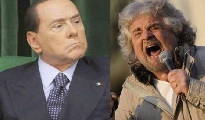 Berlusconi contro Grillo: assassino e si faceva pagare in nero