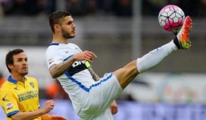 Icardi e i pali salvano l'Inter: 1-0 al Frosinone