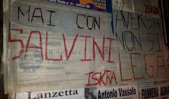 Ad Aversa impedito il presidio che contestava Salvini