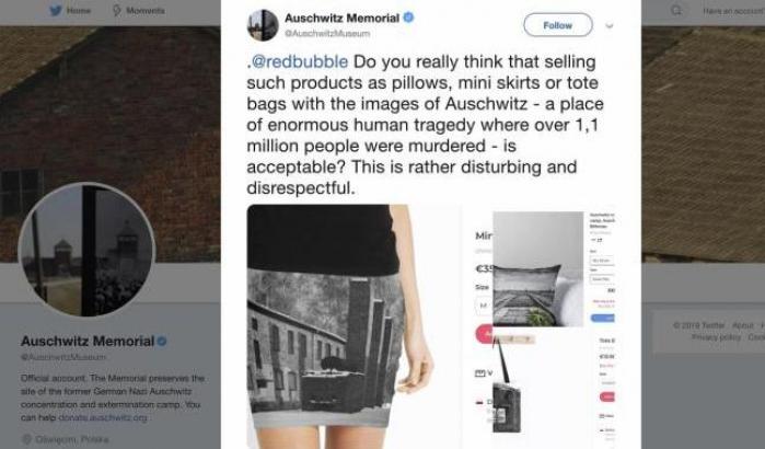 In vendita t-shirt e gonne con le immagini dei lager: protesta Auschwitz Memorial