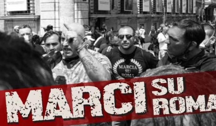 I fascisti di CasaPound e gilet arancioni in piazza contro governo e lockdown