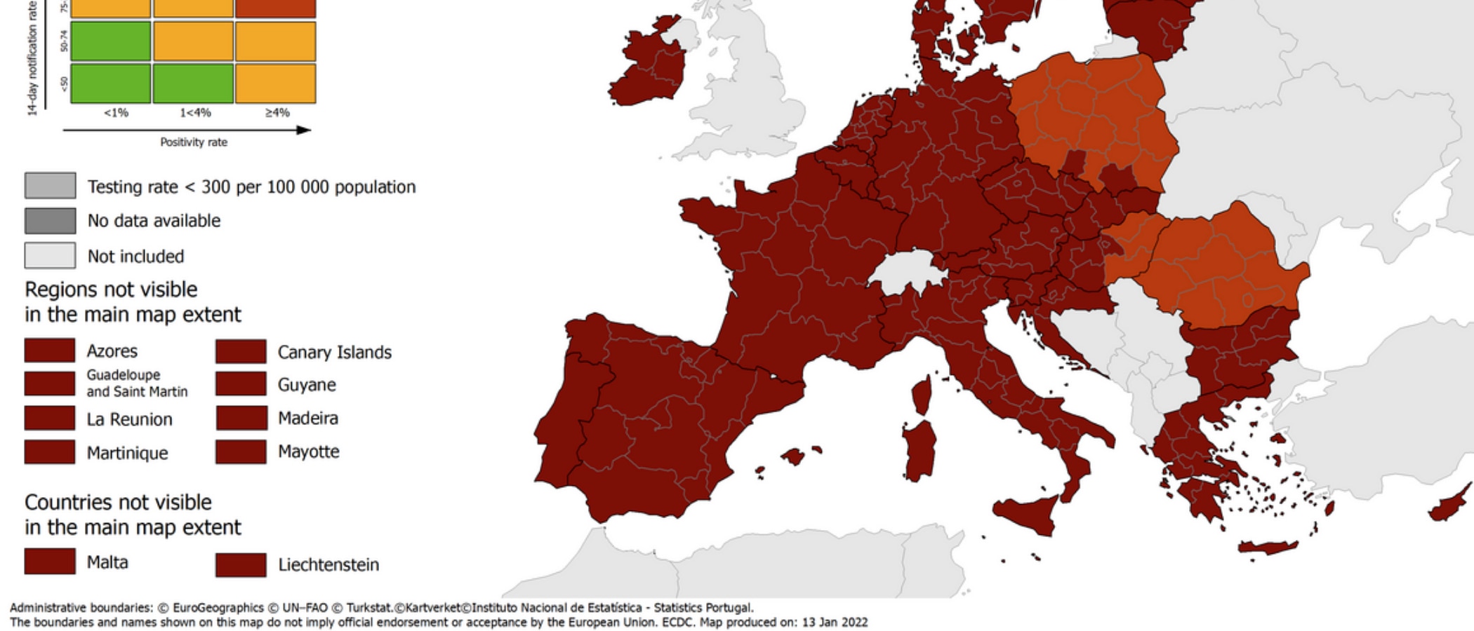 L'Italia diventa tutta rosso scuro nella mappa Ecdc: massimo rischio epidemiologico