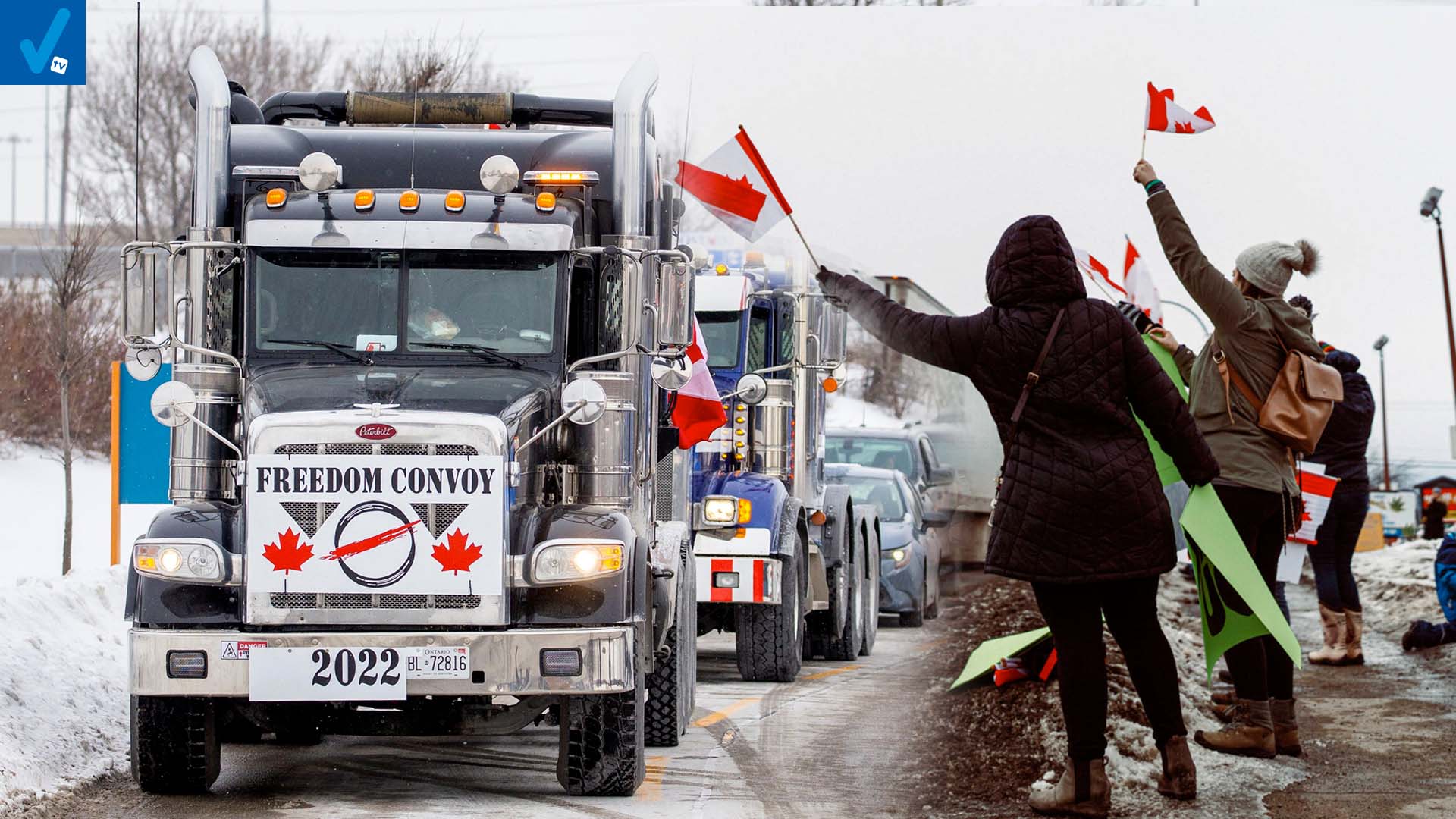 Covid, camionisti no-vax bloccano il confine tra Usa e Canada