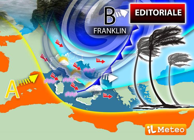 La tempesta Franklin arriva in Italia, maltempo e vento da Nord a Sud